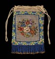 Pouch, glass, silk, linen, French