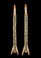 Suspenders, silk, synthetic, American
