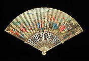 Fan, ivory, parchment, gouache, probably French