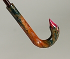 Parasol, Raffia, wood, metal, synthetic, glass, American