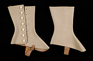 Gaiters, Wool, leather, metal, French