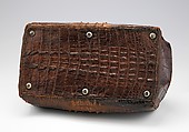 Satchel, leather, metal, American