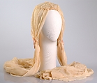 Boudoir cap, Silk, probably American