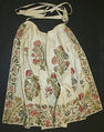 Apron, silk, metal thread, British