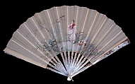 Fan, Tiffany &amp; Co. (1837–present), Mother-of-pearl, silk, metal, paper, probably French