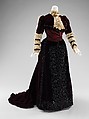 Dress, silk, linen, American