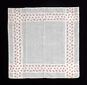 Handkerchief, linen, probably European