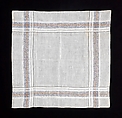 Handkerchief, linen, probably European