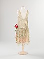 Evening dress, silk, metal, French