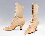 Boots, Charles Strohbeck, Inc., leather, cotton, silk, American