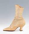 Boots, Charles Strohbeck, Inc., leather, cotton, silk, American