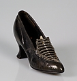 Dinner pumps, Marshall Field & Company American, Leather, beads, American