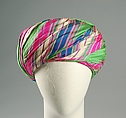 Turban, Sally Victor  American, Silk, American