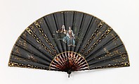 Fan, tortoiseshell, silk, paint, French