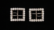 Shoe buckles, Metal, rhinestones, possibly French