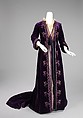 Tea gown, House of Worth (French, 1858–1956), silk, metal, French