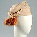 Turban, Bergdorf Goodman  American, Silk, feathers, American