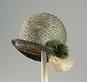 Cloche, Straw, silk, American