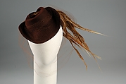 Hat, Miss Sally Milgrim  American, Wool, hair, feathers, silk, American