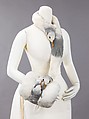Accessory set, feathers, silk, American