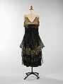 Evening dress, silk, metal, American
