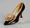 Pumps, Margaret Clark American, Leather, silk, metal, American