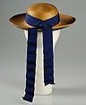 Hat, Straw, silk, American
