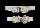 Garters, Synthetic, metal, linen, American