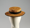 Boater, Straw, silk, Italian