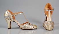 Evening sandals, Fenton Footwear, Silk, leather, American