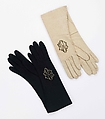 Gloves, leather, metal, American