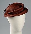 Hat, Caroline Reboux  French, Straw, silk, French