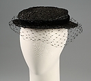 Hat, Caroline Reboux (French, active 1870–1956), Straw, silk, French