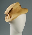 Hat, Rose Valois French, Straw, silk, French