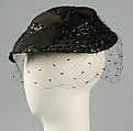 Hat, Rose Valois French, Straw, silk, French