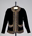Evening jacket, Schiaparelli French, Silk, metallic, metal, glass, French