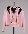 Evening sweater set, Mainbocher  French and American, wool or synthetic fiber, silk, plastic (cellulose nitrate), American