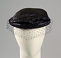 Hat, Rose Valois French, Straw, metal, silk, French