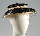 Hat, Caroline Reboux  French, Straw, silk, French