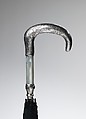Umbrella, silk, shell, metal, wood, American