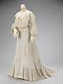 Wedding ensemble, H & W Company American, leather, cotton, silk, metal, linen, ivory, mother of pearl, American