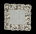 Handkerchief, Cotton, linen, probably Belgian