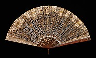 Fan, plastic, silk, metal, French