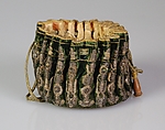 Gaming purse, Silk, leather, metallic, French