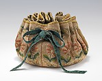 Gaming purse, silk, linen, French