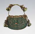 Purse, silk, metal, glass, European