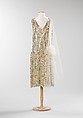 Evening dress, silk, metal, French