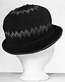 Cloche, Paul Poiret (French, Paris 1879–1944 Paris), wool, leather, silk, French