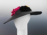 Hat, Henri Bendel, straw, silk, American