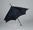 Mourning parasol, Silk, metal, wood, American